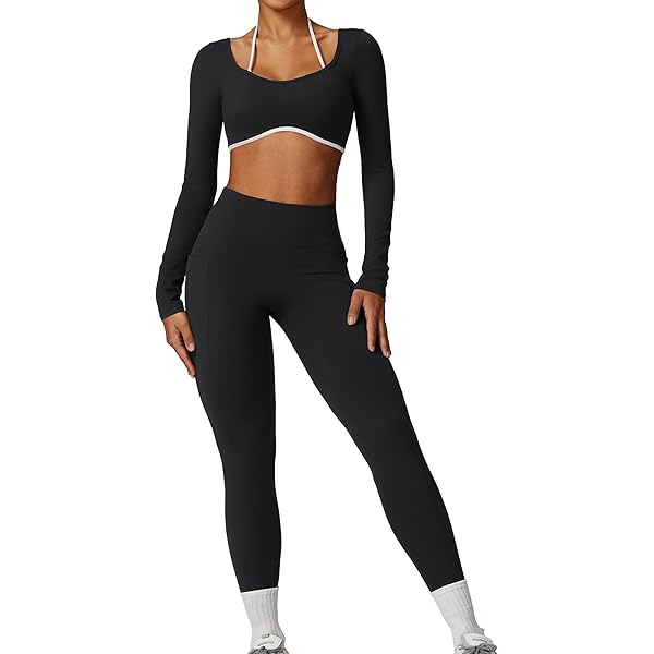 Amazon.com: VOIKERDR Women 2 Piece Tracksuit Rib Knit Crop